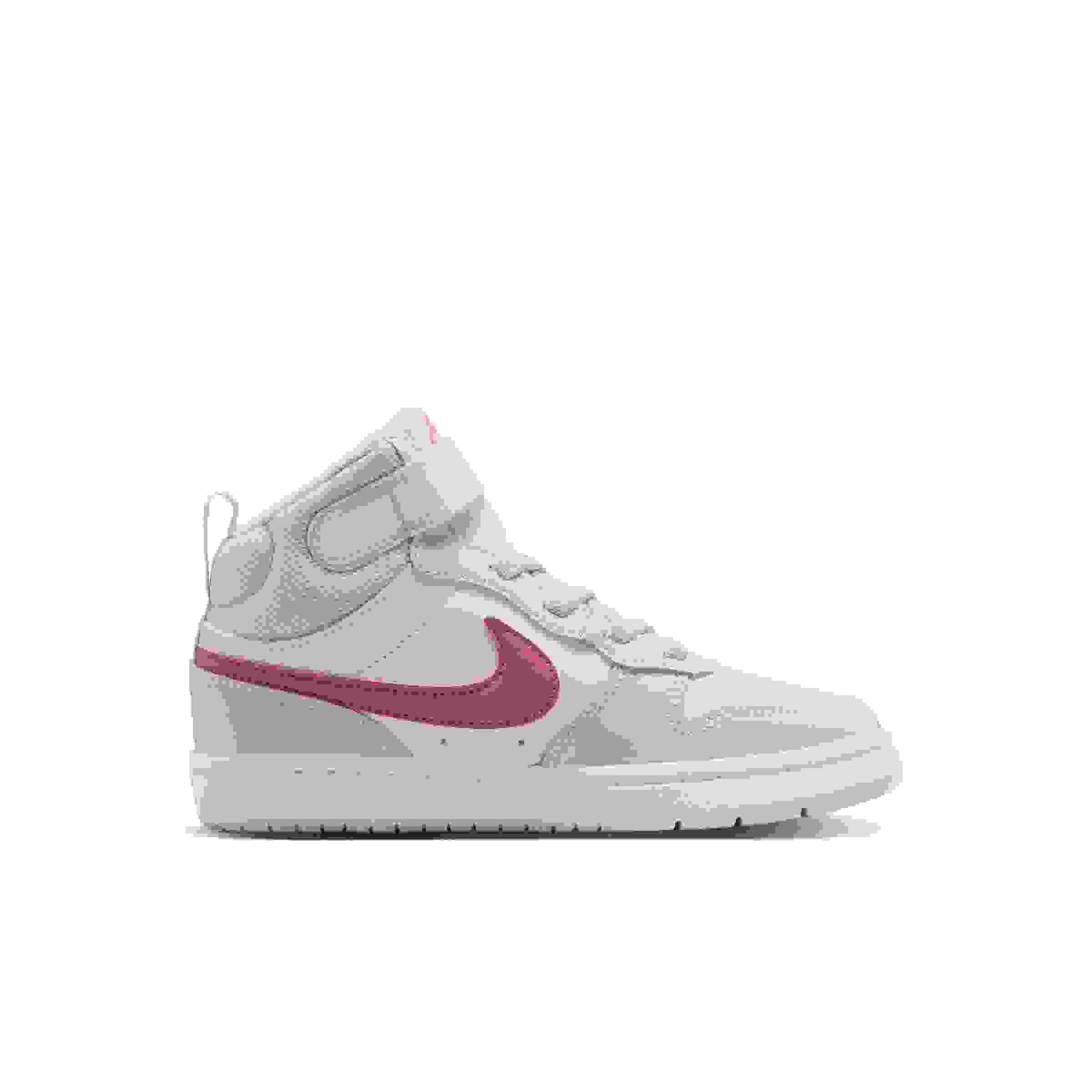 Nike Court Borough Mid 2 Preschool Girls' "White/Vast Grey/White/Peony" Shoe